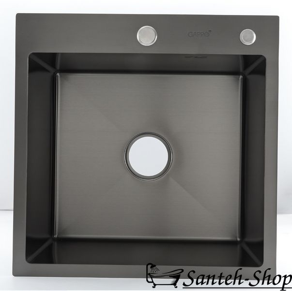 Chiuvetă de bucătărie Gappo GS5050-6 neagră, 500x500x215 mm GS5050-6 foto